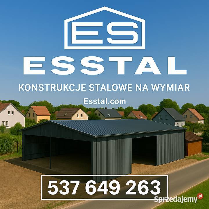 Garaż Blaszany GRAFITOWY Hala na Maszyny 345zł/m2 Głubczyce