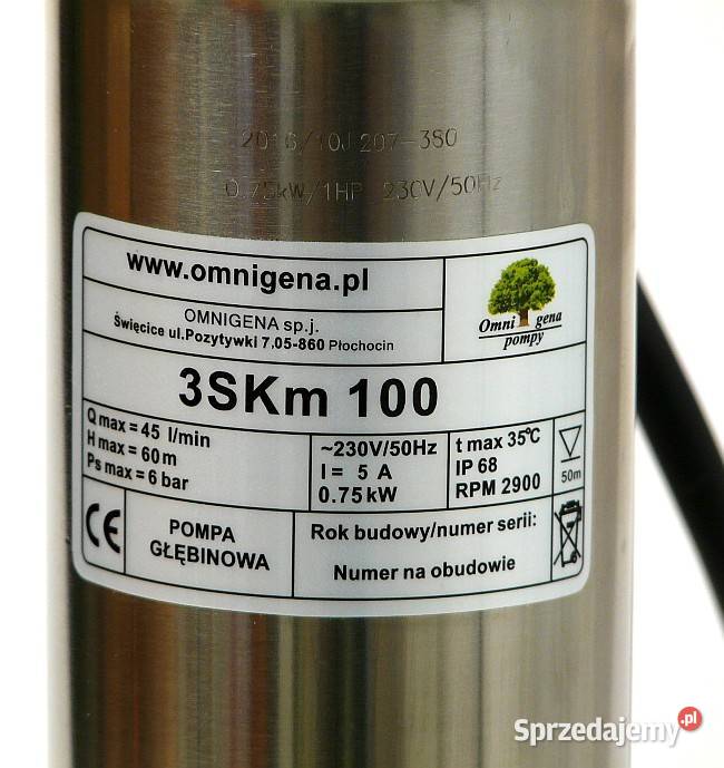 POMPA Głębinowa 3 SKM 100 Omnigena 230V dolnośląskie Oława