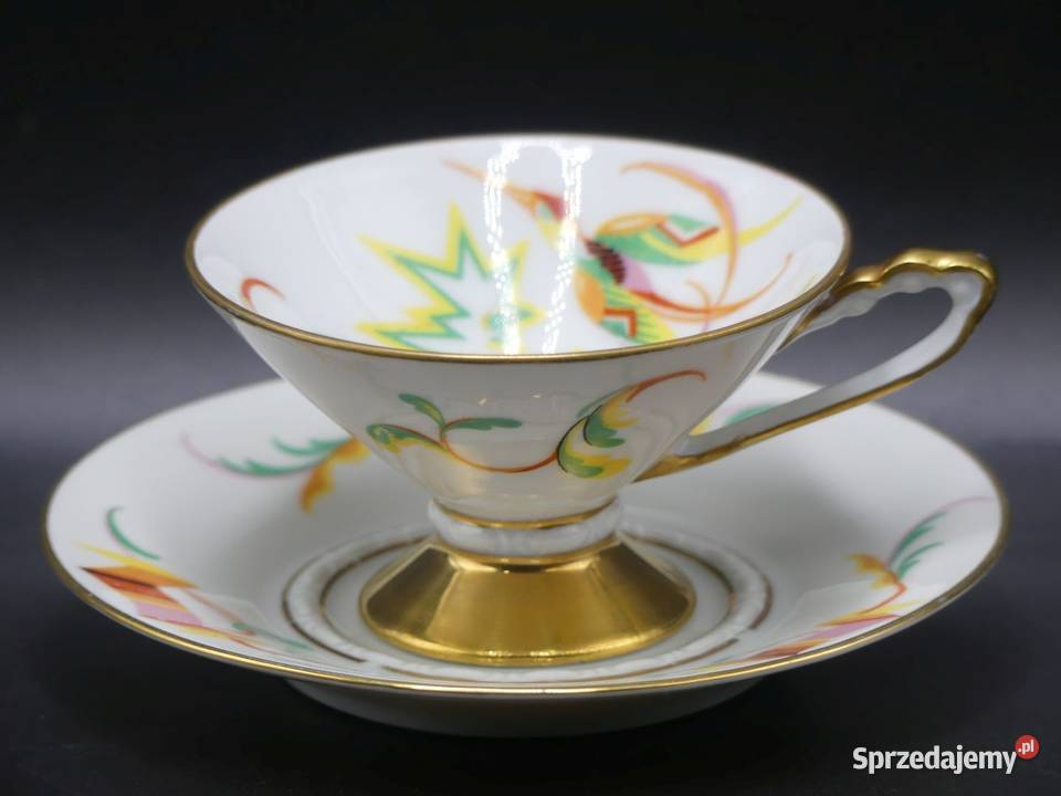 Komplet do mokki art deco Sorau Żary stan niemal wielkopolskie Poznań