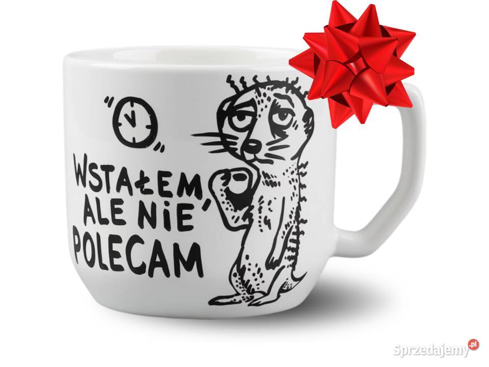Kubek Ceramiczny Ręcznie Malowany SURYKATKA biały