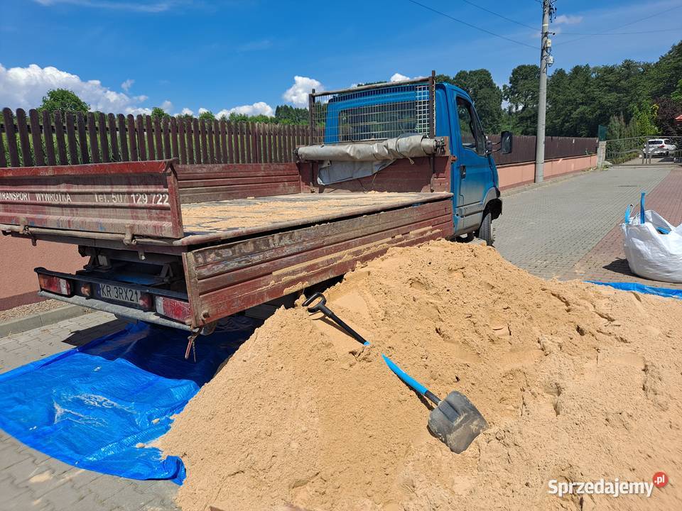 Piasek żółty szary budowalny na wylewki mała małopolskie Kraków