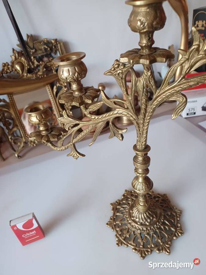 Piękny mosiężny świecznik Poznań