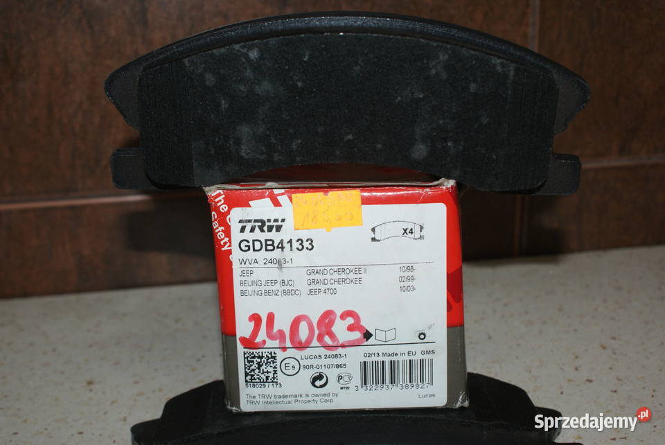 GDB4133 TRW KLOCKI HAMULC JEEP GRAND CHEROKEE II Białobrzegi
