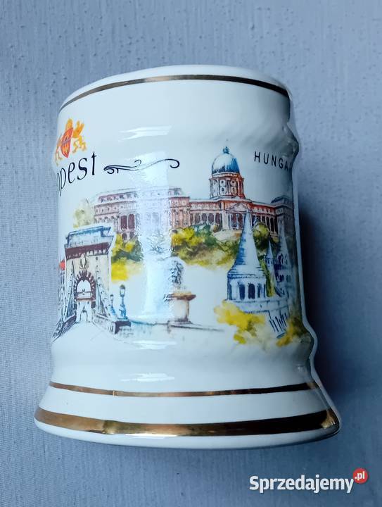 Pamiątkowy kufel porcelitowy z Budapesztu lata Koźminek