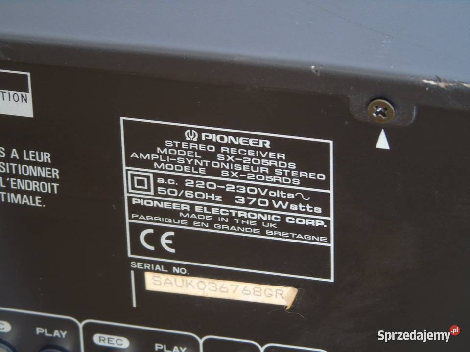 Japoński amplituner Pioneer SX205 RDS 370 wat Jasło