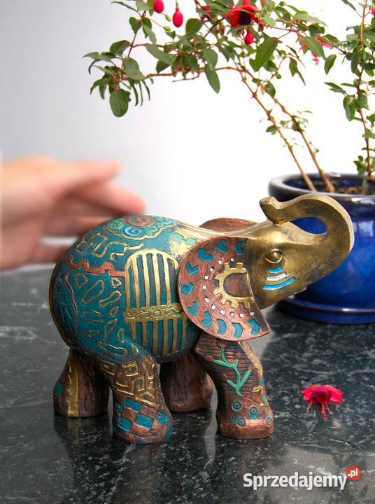 Słoń egipski ręcznie malowana figurka żywica Dom i Ogród Lublin