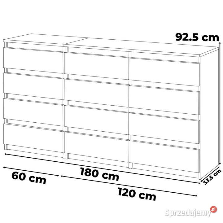Komoda 12 Szuflad Szafka Nowoczesna Szara Mat 92.5cm warmińsko-mazurskie Elbląg sprzedam