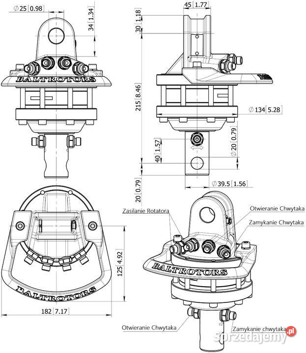 Rotator Hydrauliczny GR10 OBROTNICA CHWYTAK ATV nieuszkodzony Solec Kujawski sprzedam