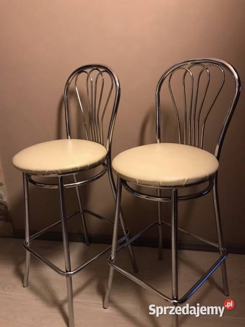 Sprzedam dwa hokery Venus Wood Chrome z kremowym Stoły, krzesła, biurka Rybnik