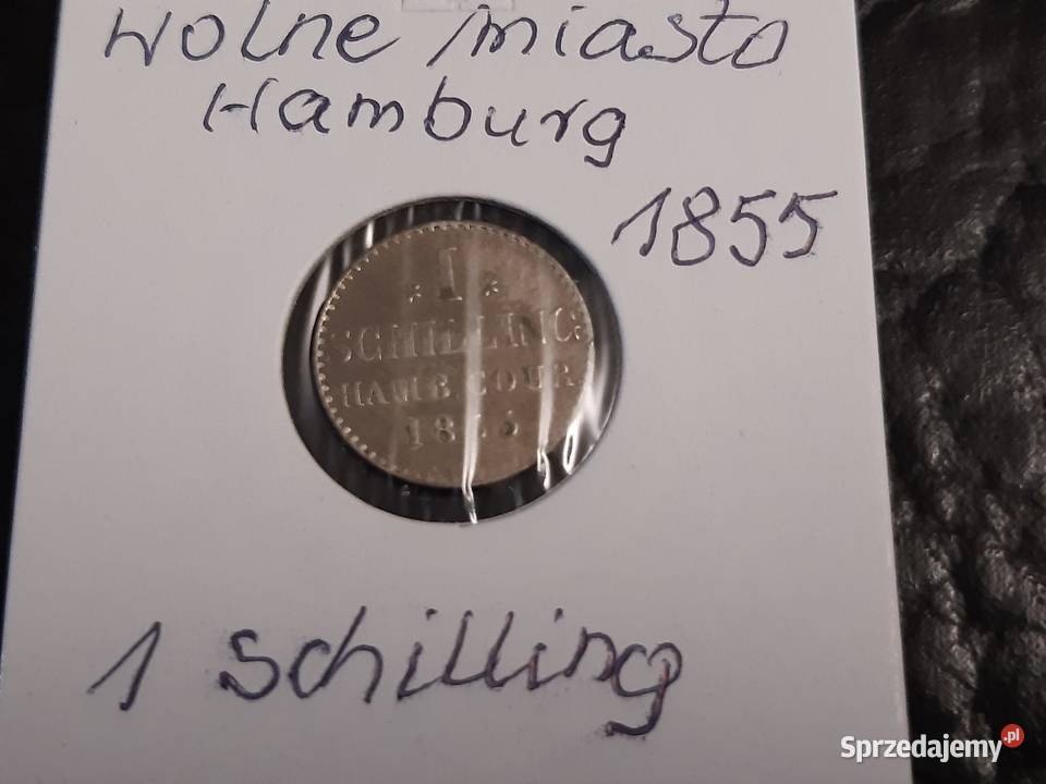 moneta srebrna Wolnego Miasta Hamburg z 1855r Łomża
