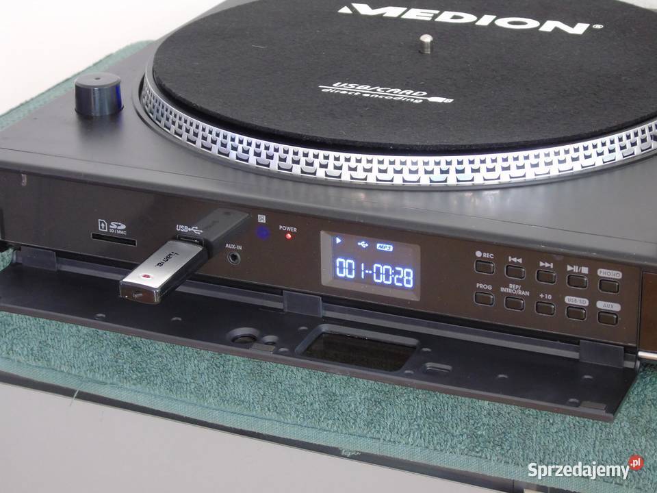 Gramofon USB rec AUX p wzm sprawny DOSTAWA Jasło