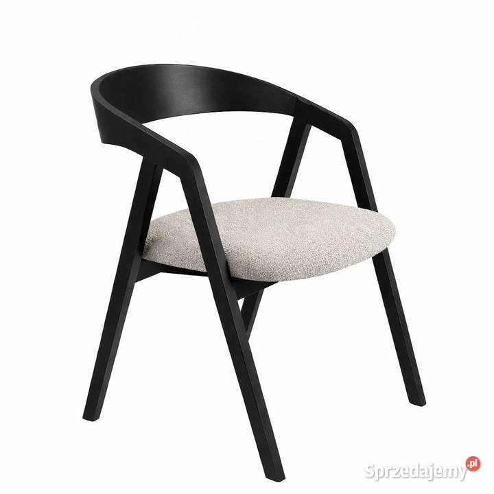 Krzesło Drewniane Tapicerowane Zimny Beż KDD58 Wrocław