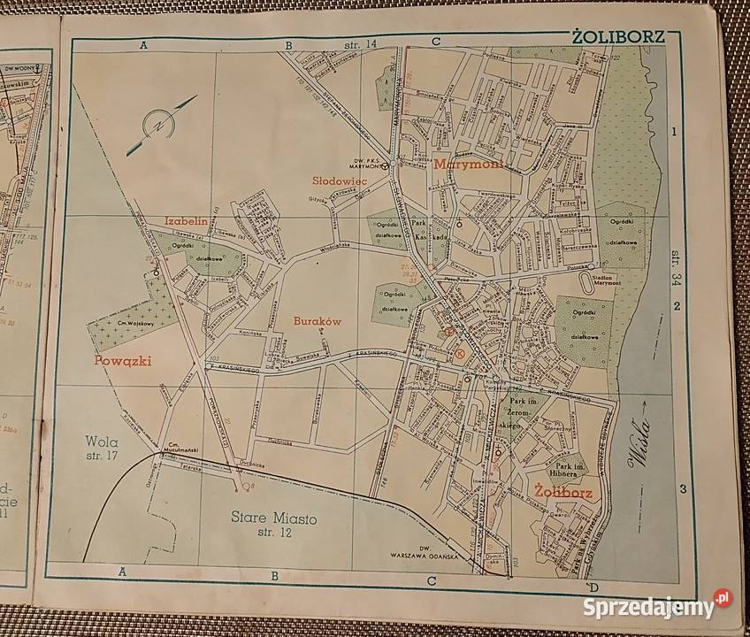 plan Warszawy 1959 r małopolskie Bukowno