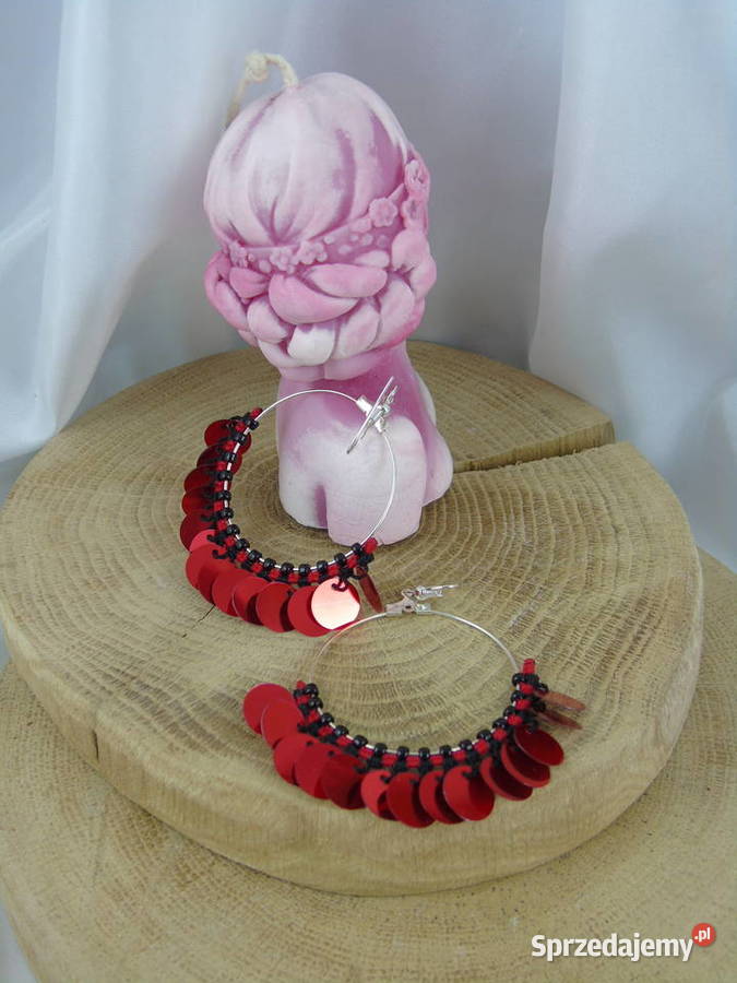 Kolczyki różne kolory Wiśniowa