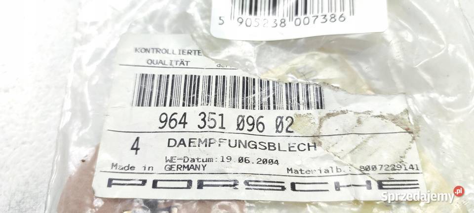 Podkładka Amortyzująca Klocki Hamulcowe Porsche