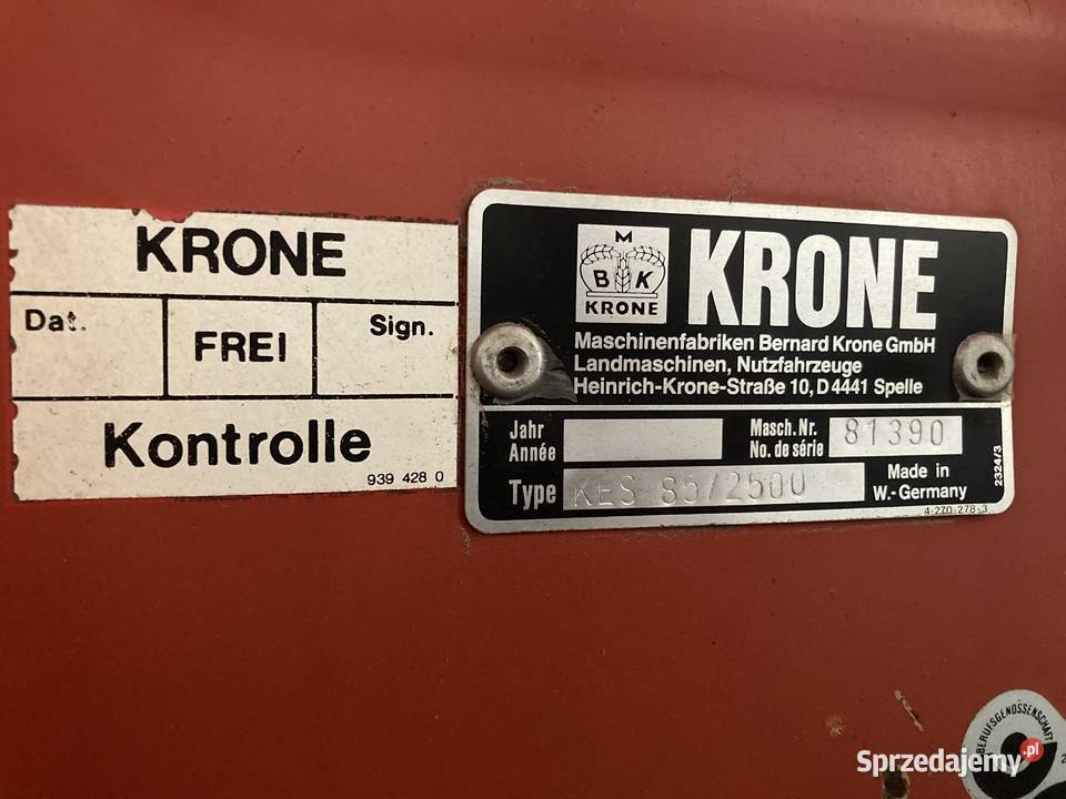 Brona wirowa Krone 25 Sługocinek