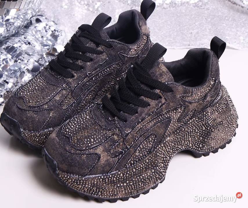 Sneakersy na platformie z dżetami 3 kolory Świdnica