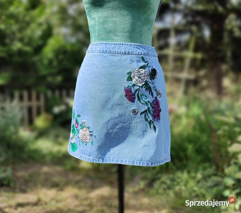 Spódnica mini HM 34 XS 36 S denim jeans mini