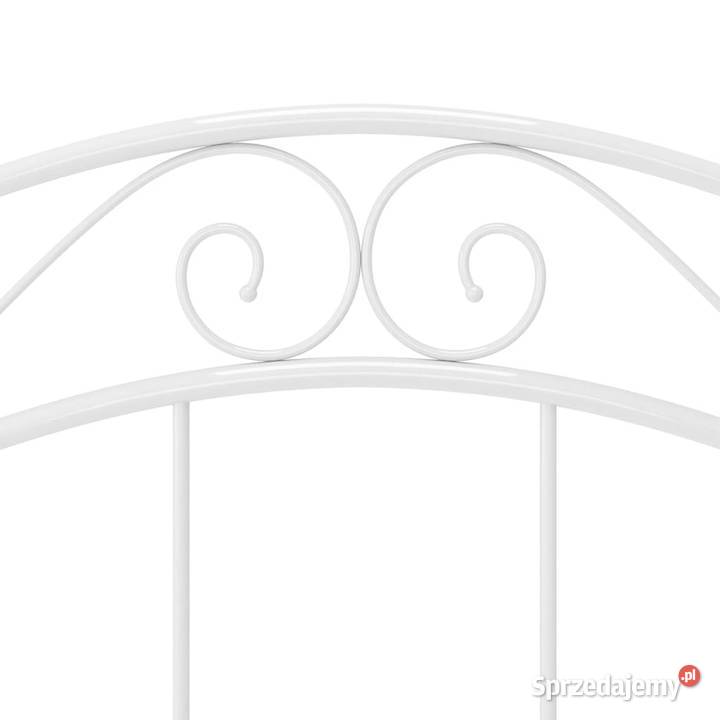 Łóżko Metalowe Białe Rama Łóżka Ze Stelażem 107cm
