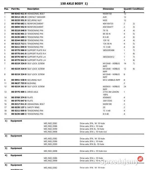 Katalog części Lexion 640 650 660 670 Zduńska Wola sprzedam