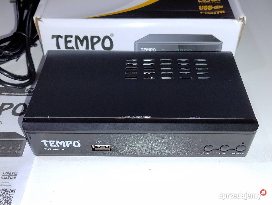 Dekoder Tuner DVBT2 Tempo TNT 4000A Komplet Witnica