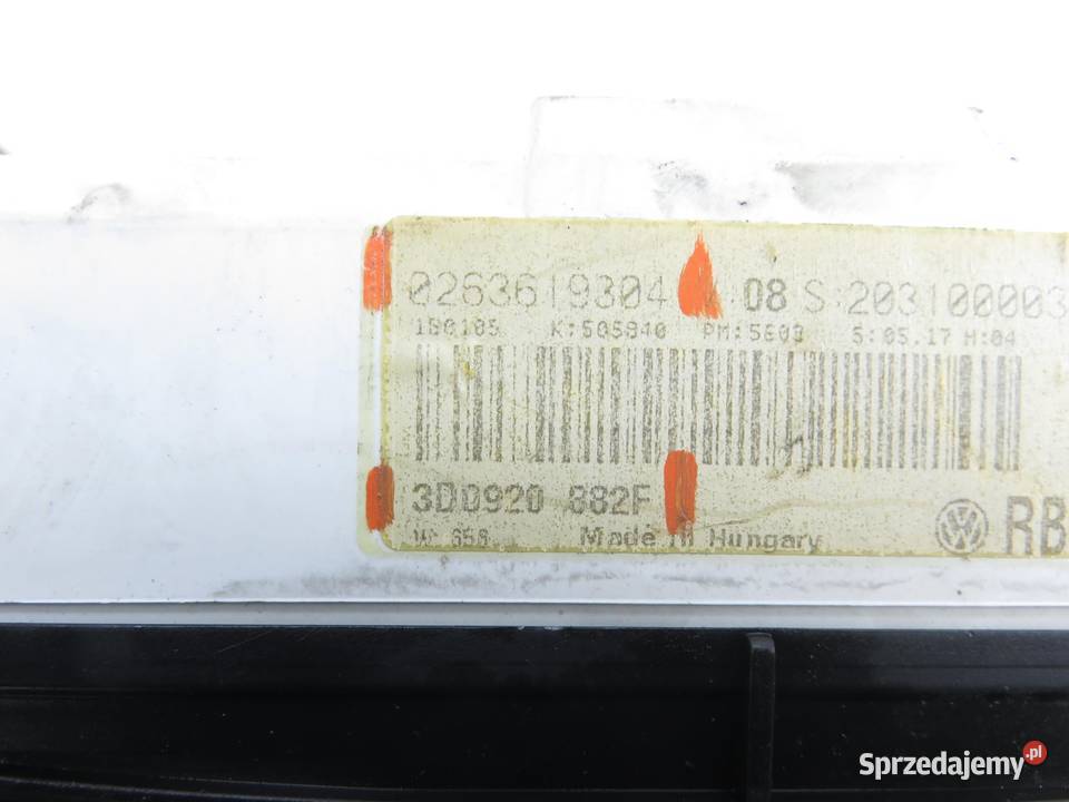 LICZNIK VW PHAETON 30 TDI 3D0920882F 0263619304