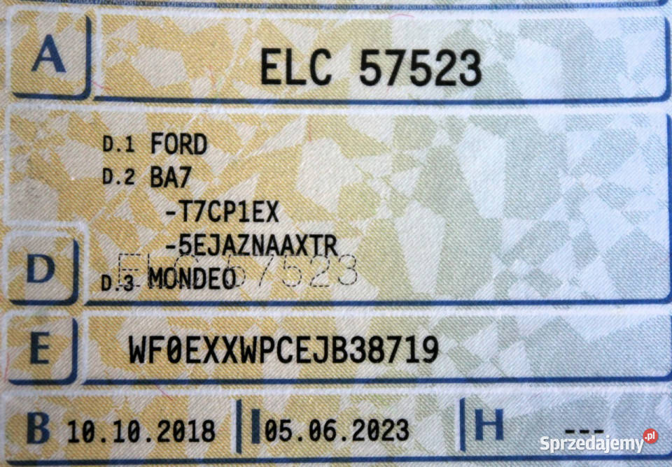 Ford Mondeo Automat Salon 20TDCi 150 Kamera Rok produkcji 2018 Sokołów