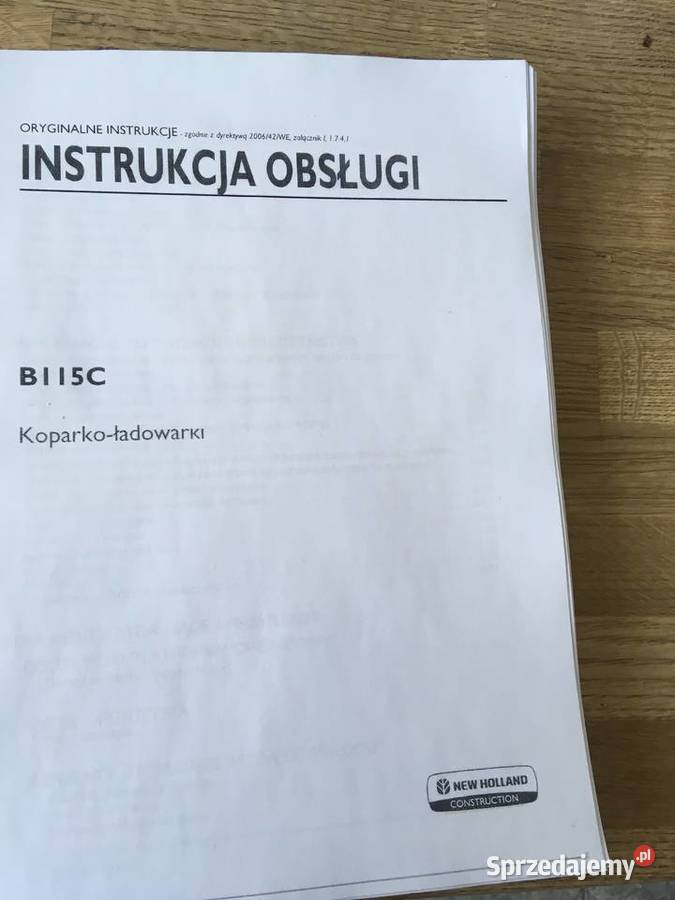 dtr instrukcja obsługi holland b115c i inne Szczecin