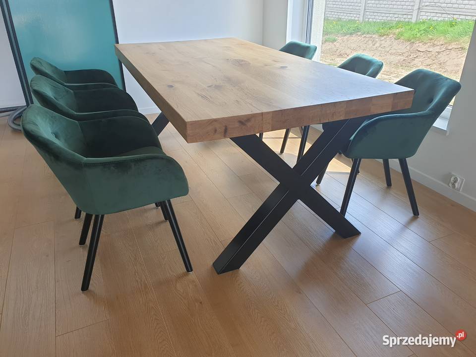 Stół dębowy nowoczesny na wymiar industrialny 75cm Napęków sprzedam