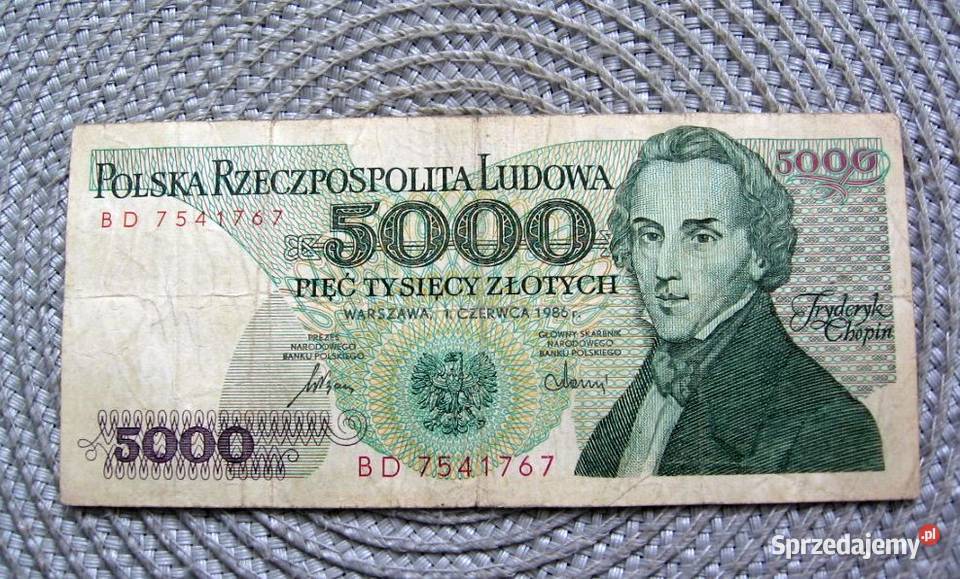 Polska 5000 1986r Seria BD Chopin Kalisz
