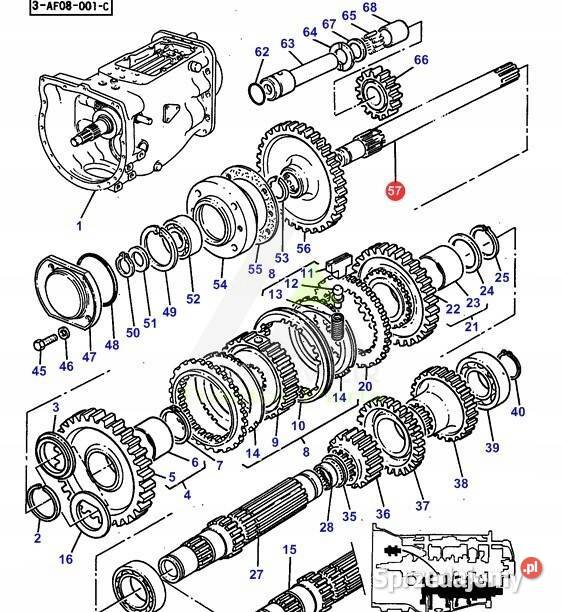 Wałek WOM Przedni 558mm MF34 1869279M1 podkarpackie