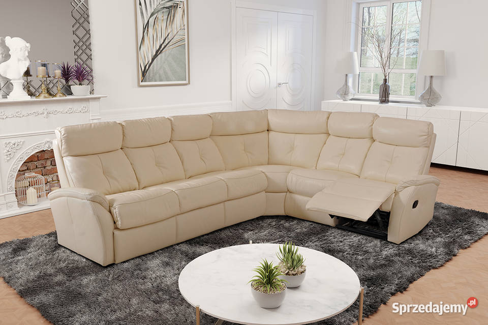 Narożnik Lima układ 3x2 skóra naturalna wygodny Piasek sprzedam