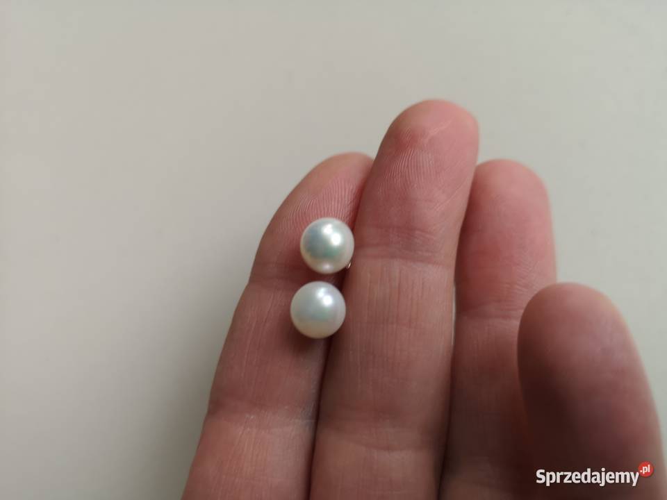 Kolczyki z perłą mabe sztyfty srebro Biżuteria Toruń sprzedam
