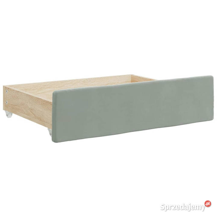 Sofa rozsuwana z szufladami jasnoszara aksamit Warszawa
