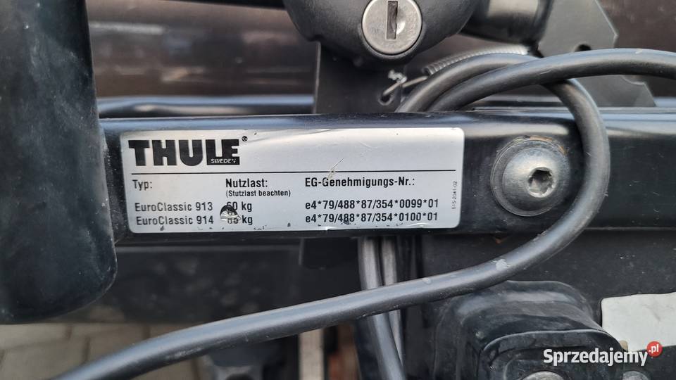 Bagażnik na hak 3 rowery THULE EUROCLASSIC 914 Pozostałe Rybnik