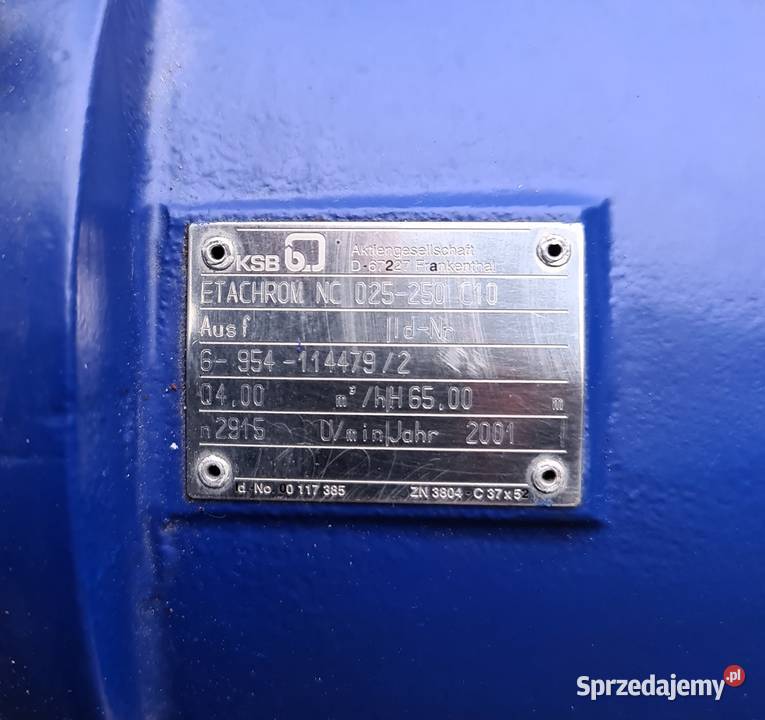 Pompa wirowa spożywcza KSB ETACHROM NC 025250 mazowieckie Błonie