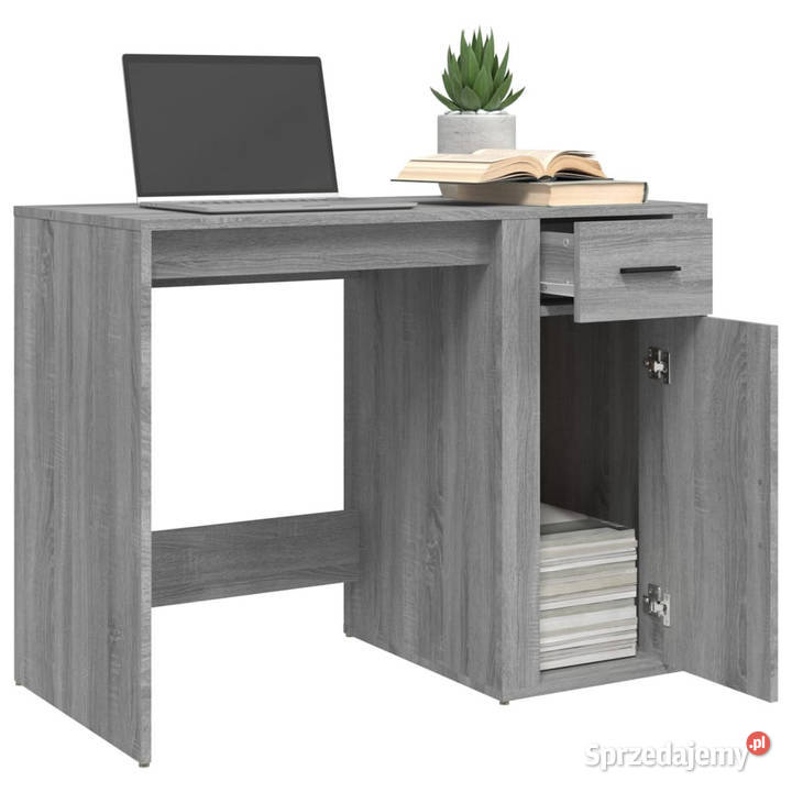 Biurko szary dąb sonoma 100x49x75 materiał