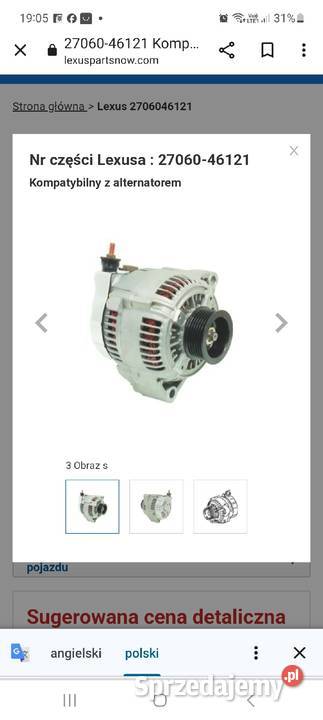 2706050190 alternator 1UZFE ls400 ucf20 Częstochowa