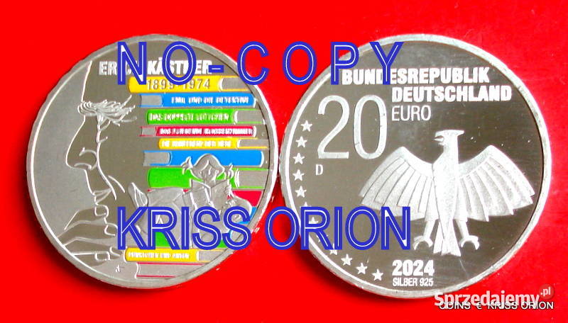 20 Euro 2024 Niemcy 125 lat urodz ERICH KSTNER śląskie