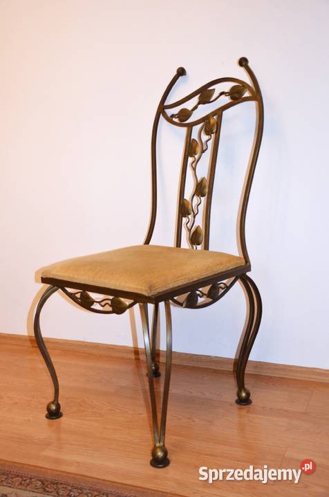 Krzesło kute ciężkie 125 metaloplastyka Włochy 104cm Koszuty