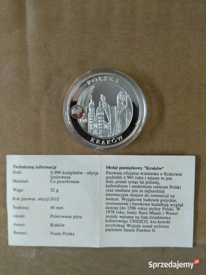 28 Medal okolicznościowy z serii nasza Polska Chrząstawa Mała sprzedam