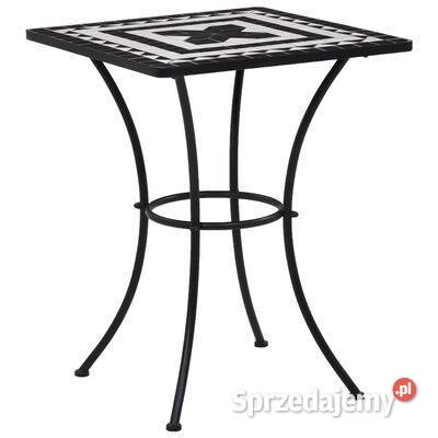 vidaXL Mozaikowy stolik bistro czarnobiały 60