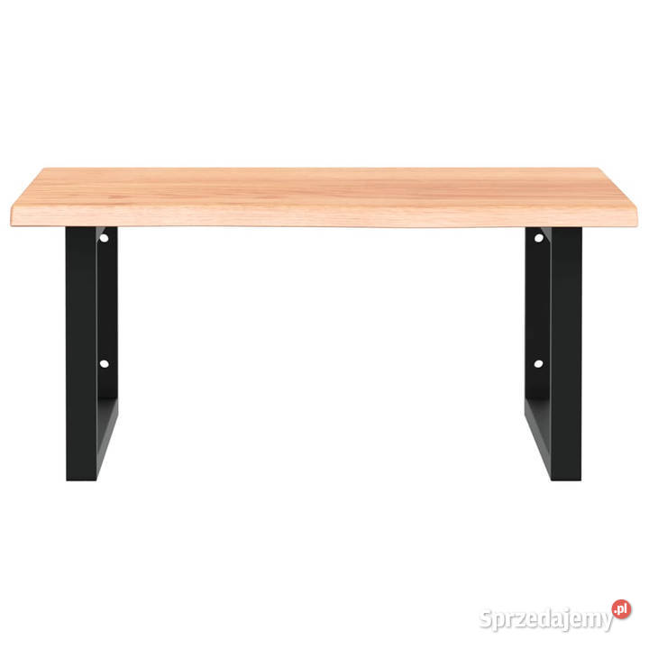 Półka ścienna pod umywalkę stal i lite drewno