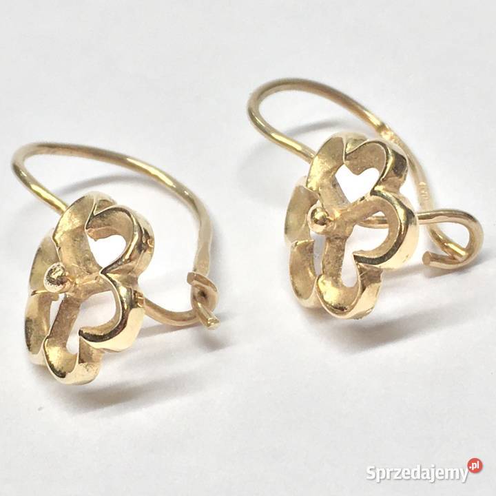 Złote KOLCZYKI 585 14K dyskretne ażurowe Warszawa