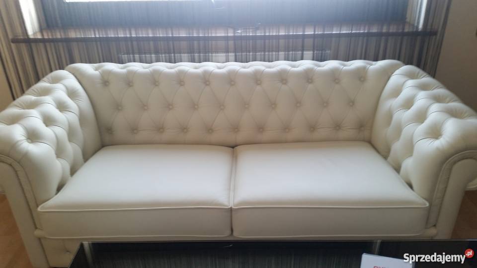 Kanapa Chesterfield przepiękna skóra Komplety wypoczynkowe Grudziądz