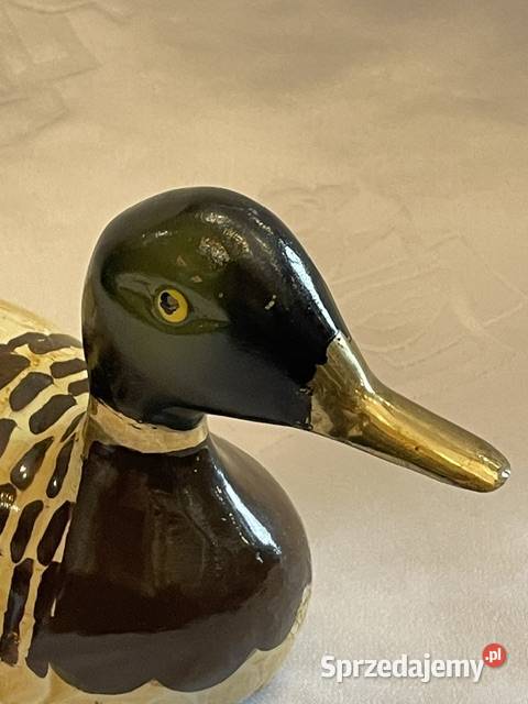 Mosiężna kaczka elegancka figurka dekoracyjna Kraków