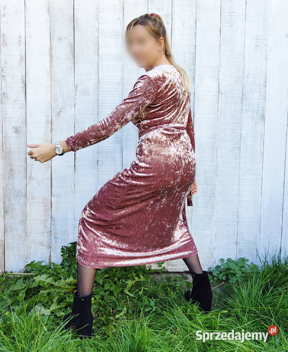 Welurowa sukienka Dry Lake XS 34 S 36 brudny róż Szczecin