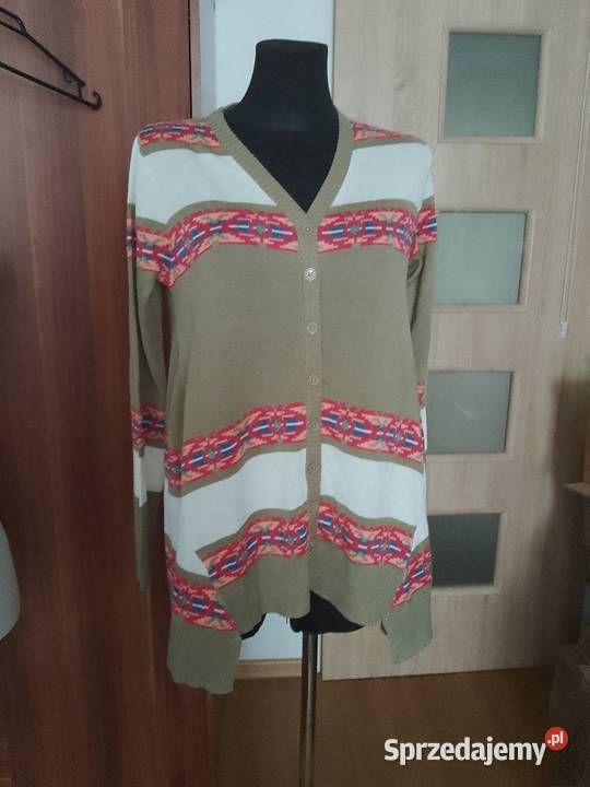 Sweterek kardigan Bonprix brązowy/beżowy Chrzanów