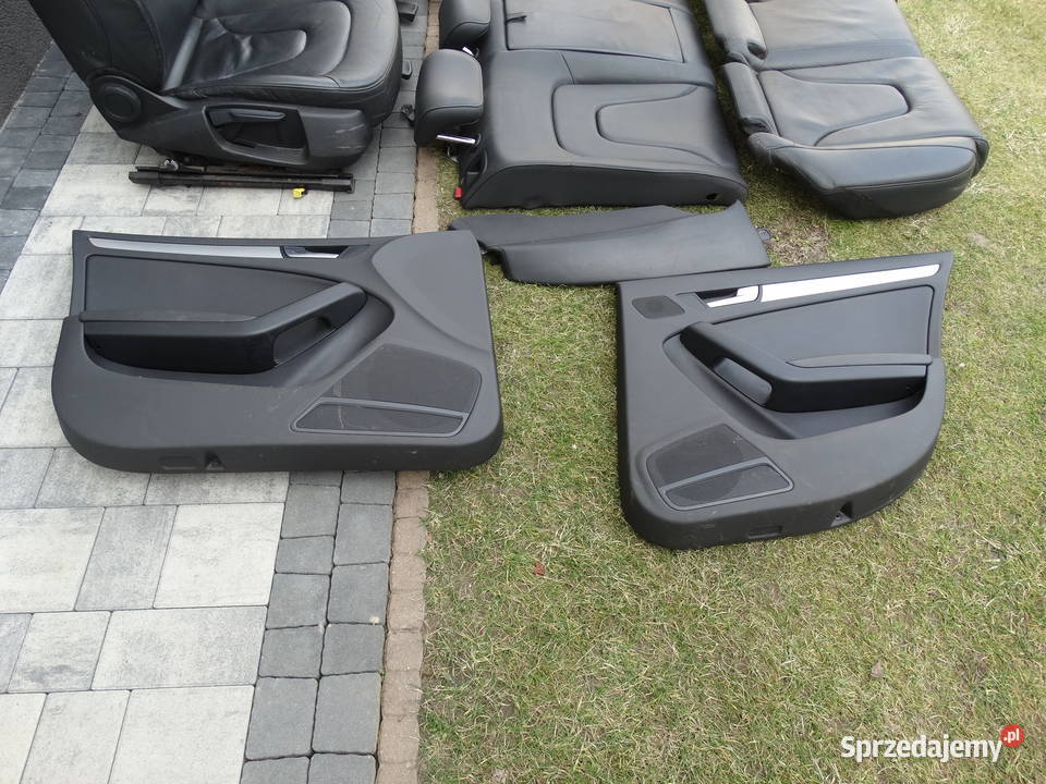 AUDI A4 B8 SEDAN 0815 FOTELE KANAPA CZARNA SKÓRA Fotele i kanapy Łosieniec