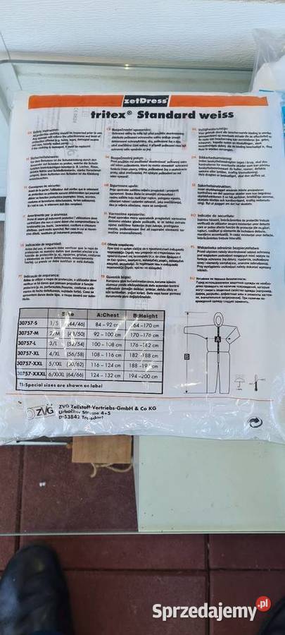 3 sztuki Kaftan ochronny TYVEK Odzież ochronna Wiśniowa
